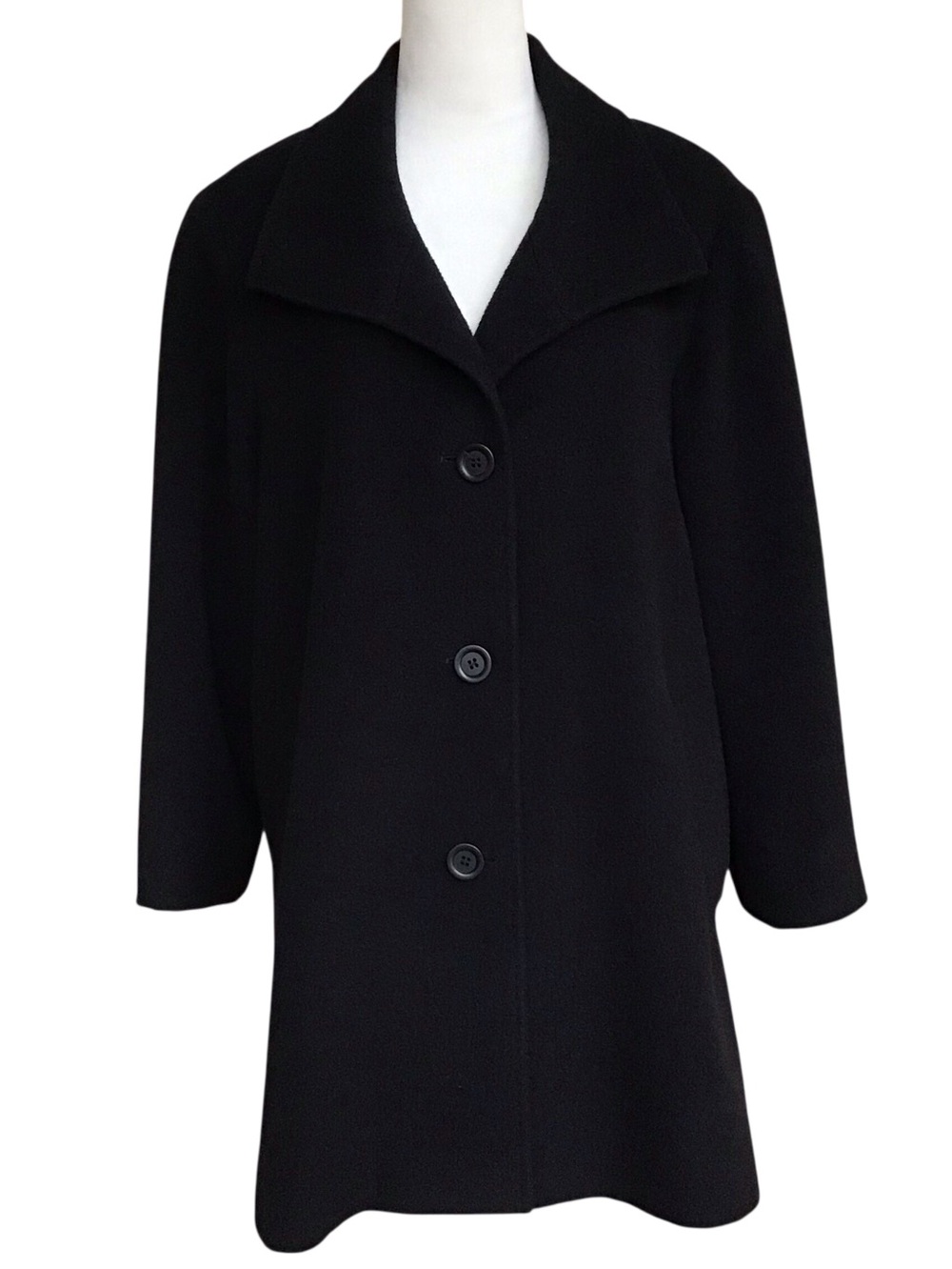 Cinzia Rocca Due Baby Alpaca Wool Coat in Black
